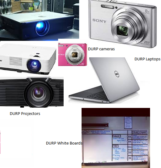 Projectors, laptop and cameras