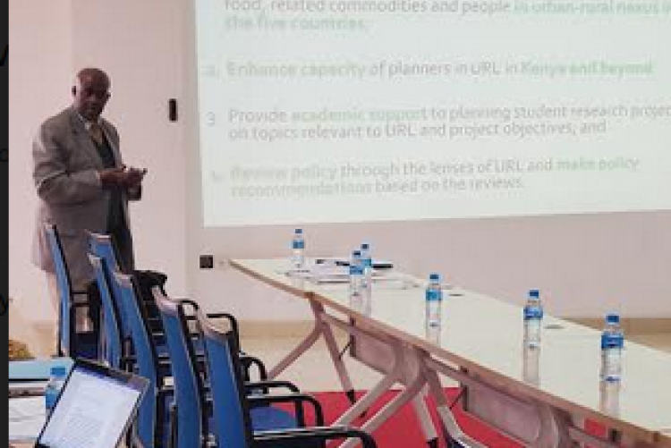 Prof. Karanja Mwangi makes his presentation 