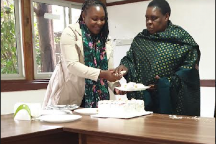 Dr. Mugo and Dr. Wamuchiru cake cutting session